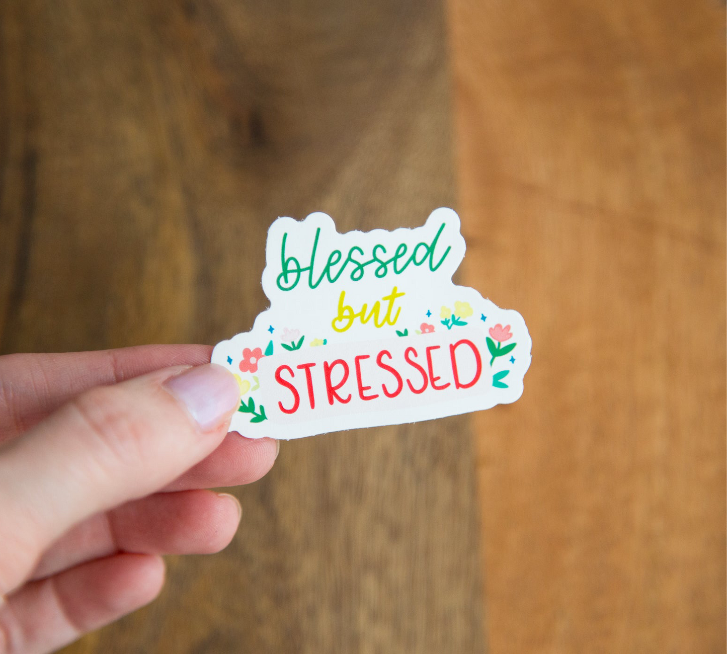 Blessed But Stressed Sticker