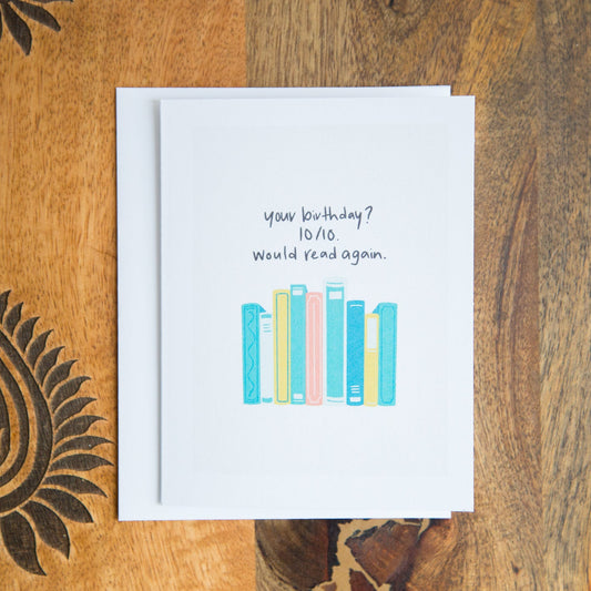 Bookish Birthday Card