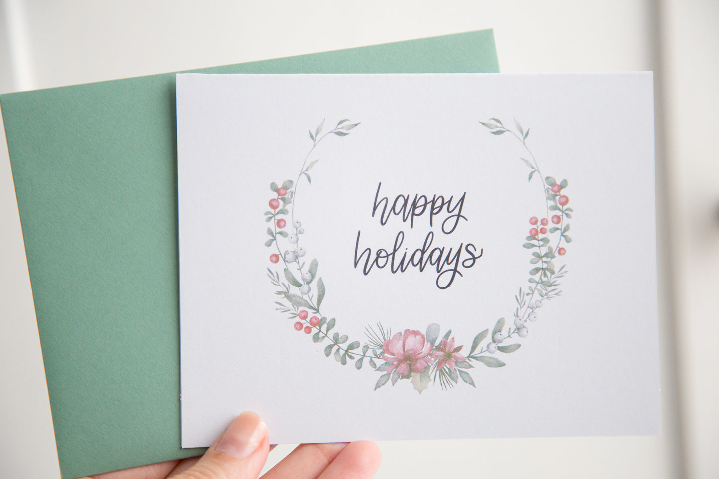 Happy Holidays Floral Card