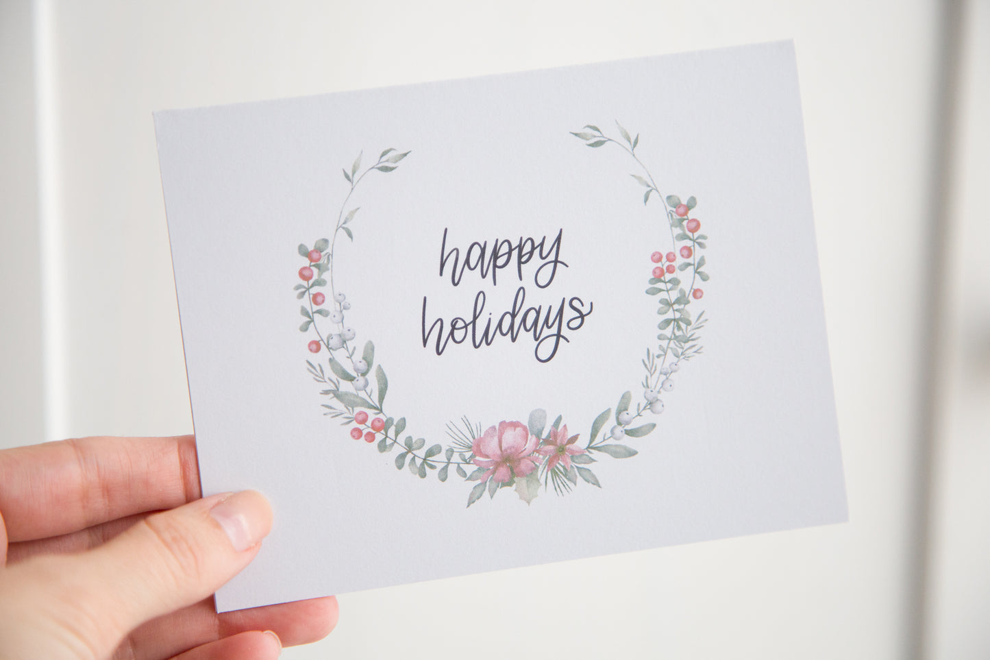 Happy Holidays Floral Card