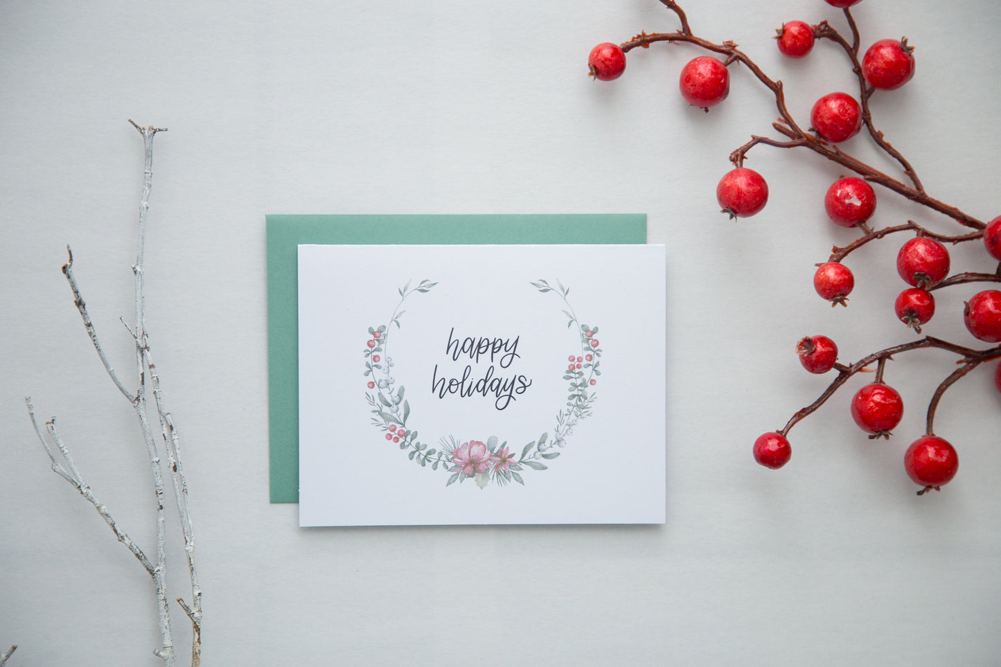Happy Holidays Floral Card