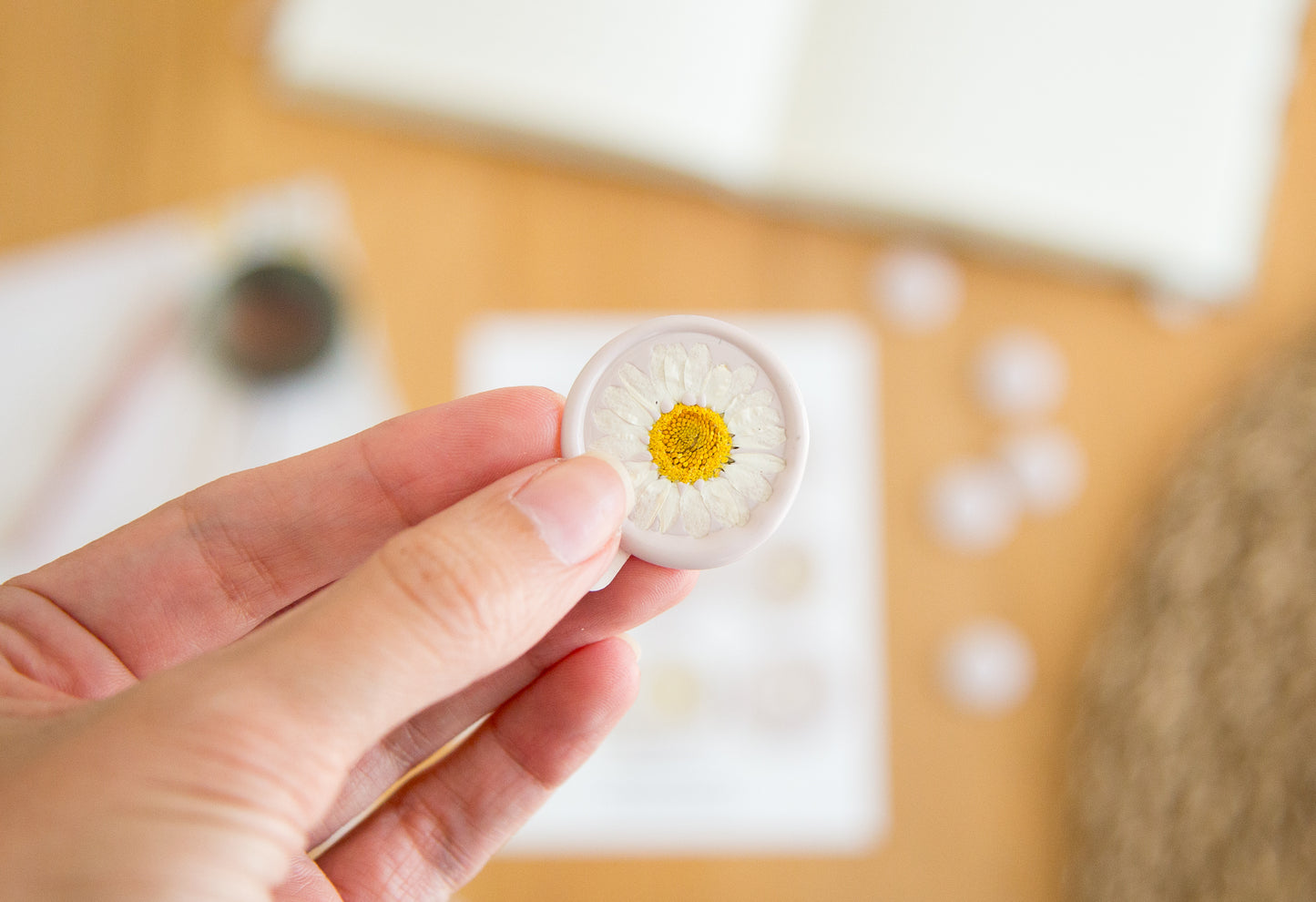 Set of 9 Dried Floral Wax Seals