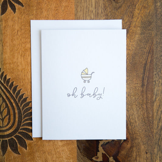 Yellow Baby Shower Card (Gender Neutral)