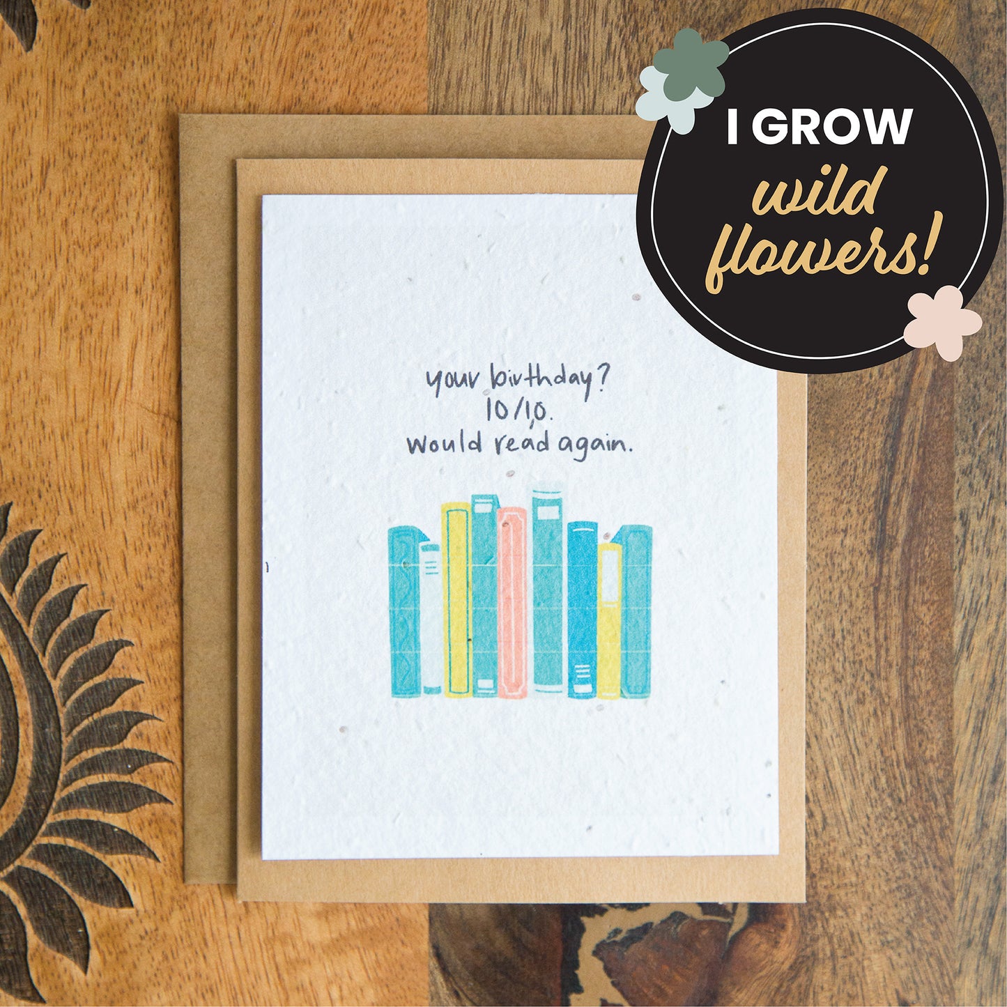Bookish Birthday Plantable Card