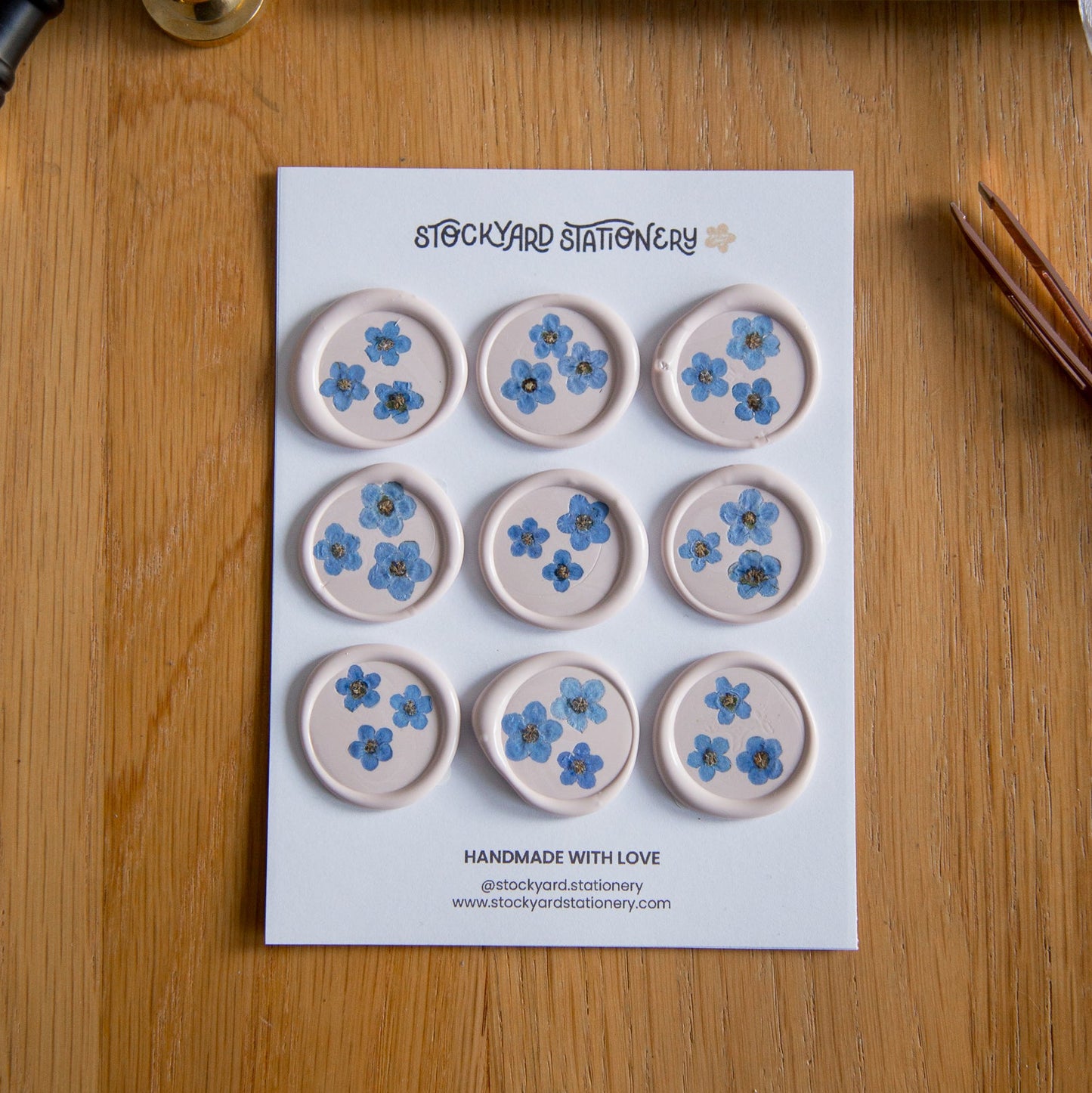 Forget-Me-Not Dried Floral Wax Seals