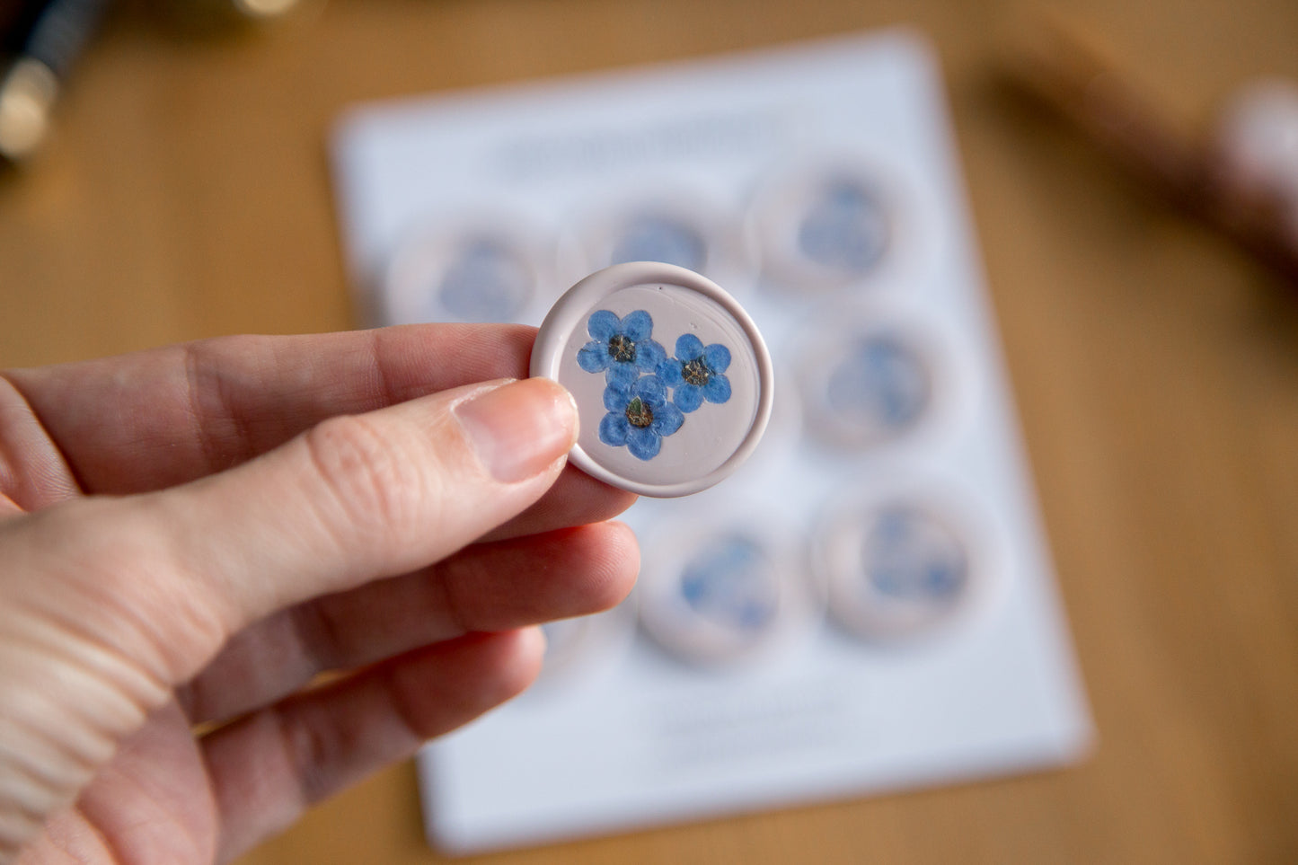 Forget-Me-Not Dried Floral Wax Seals