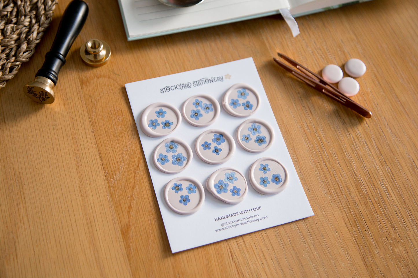 Forget-Me-Not Dried Floral Wax Seals