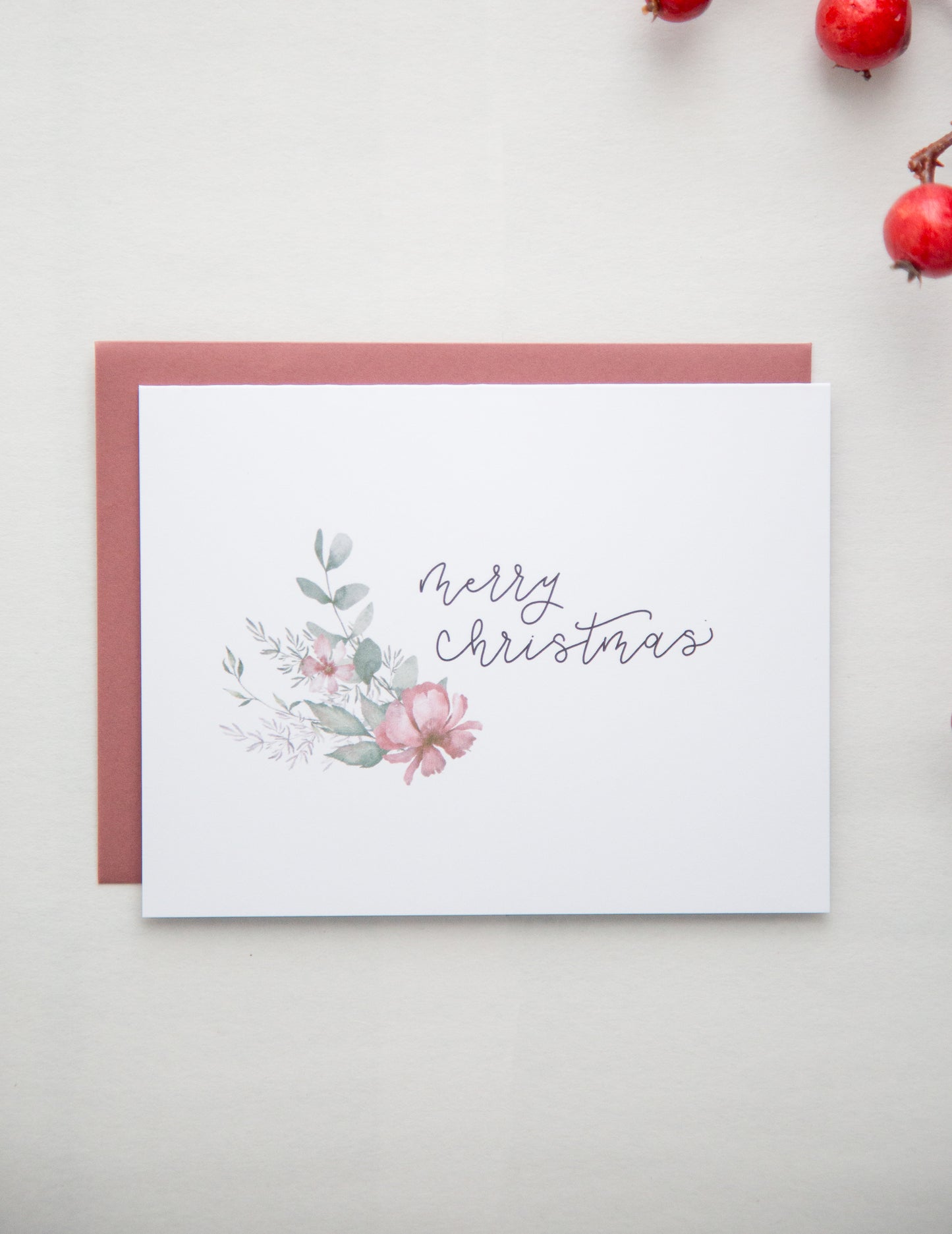Merry Christmas Floral Card