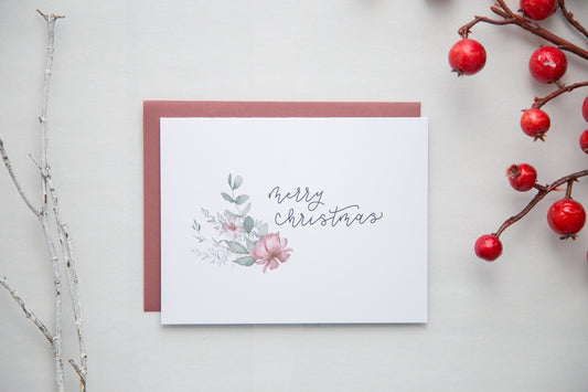 Merry Christmas Floral Card