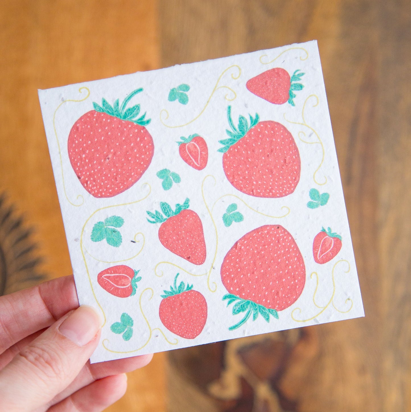 Set of 6 Fruit Themed Seed Paper Notecards