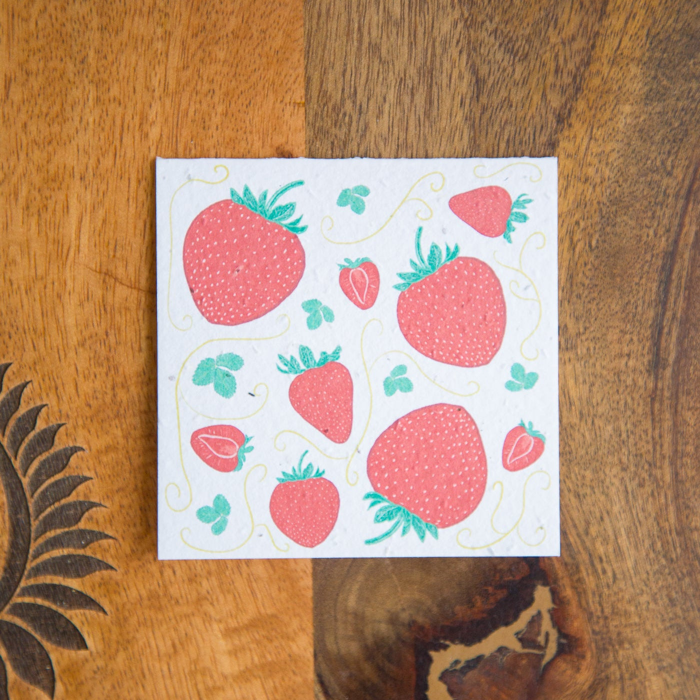 Set of 6 Fruit Themed Seed Paper Notecards