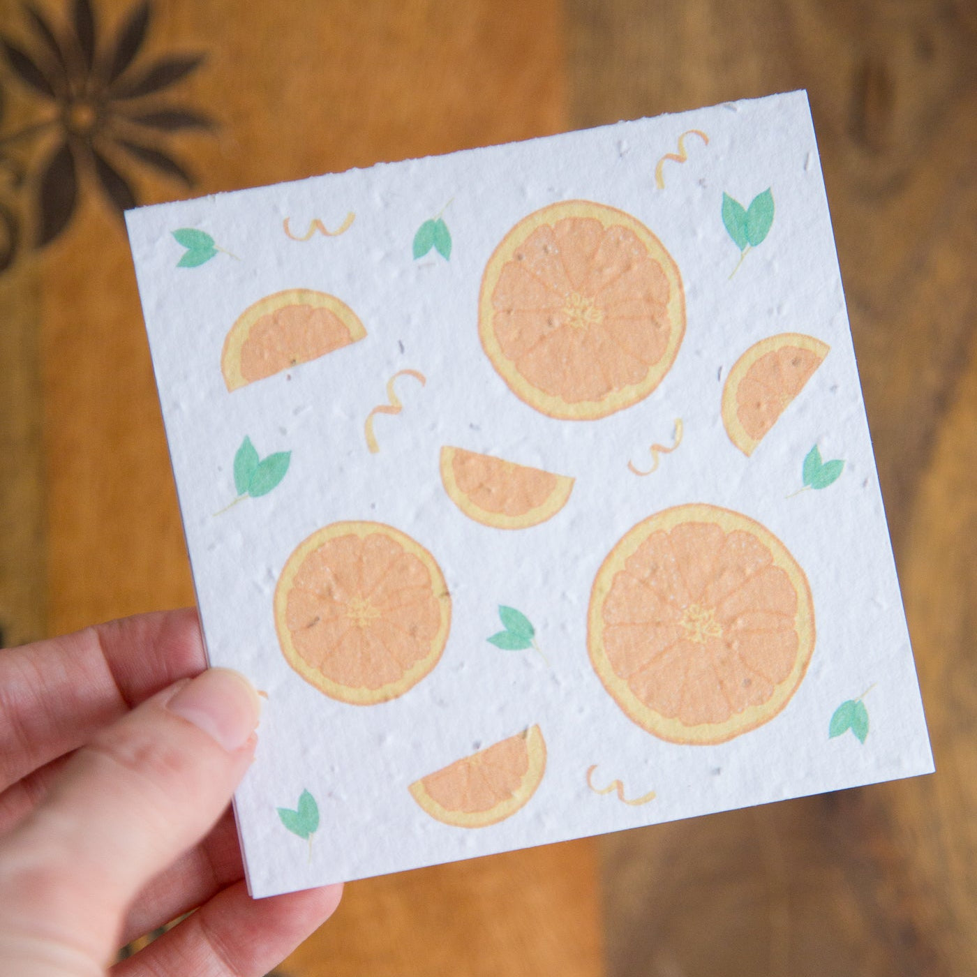 Set of 6 Fruit Themed Seed Paper Notecards
