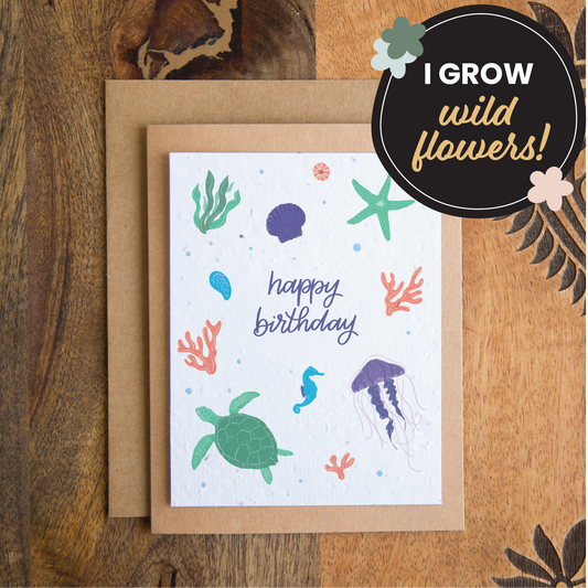 Ocean Themed Plantable Birthday Card