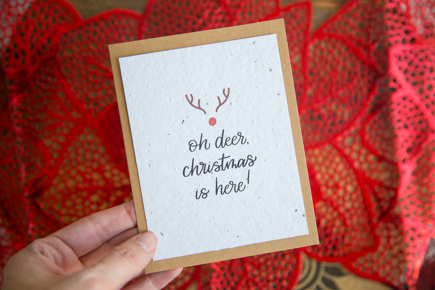 Oh Deer Christmas is Here Plantable Card