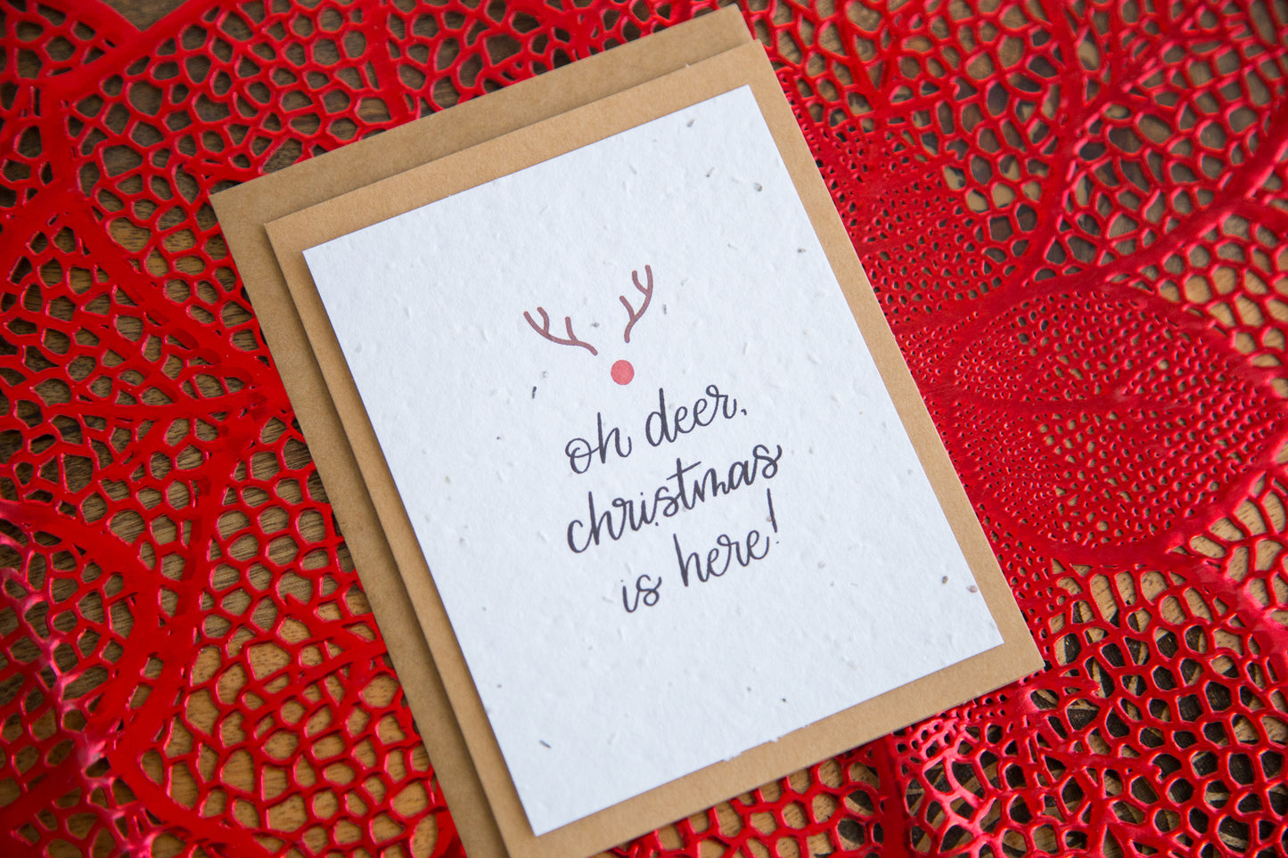 Oh Deer Christmas is Here Plantable Card