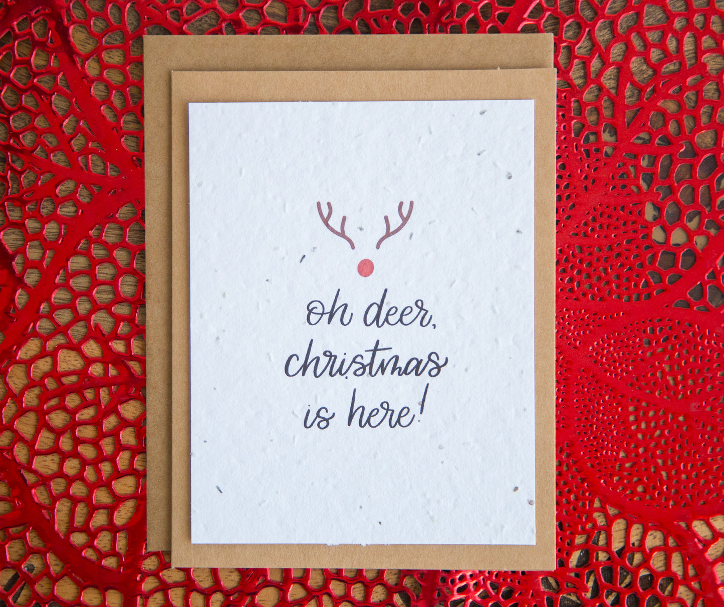 Oh Deer Christmas is Here Plantable Card