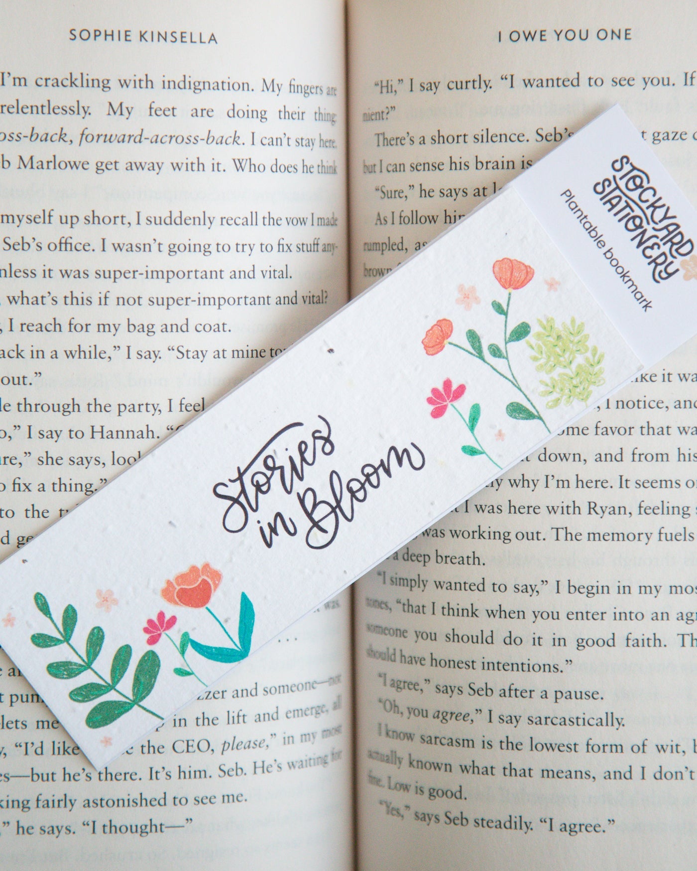 "Stories in Bloom" Floral Plantable Bookmark