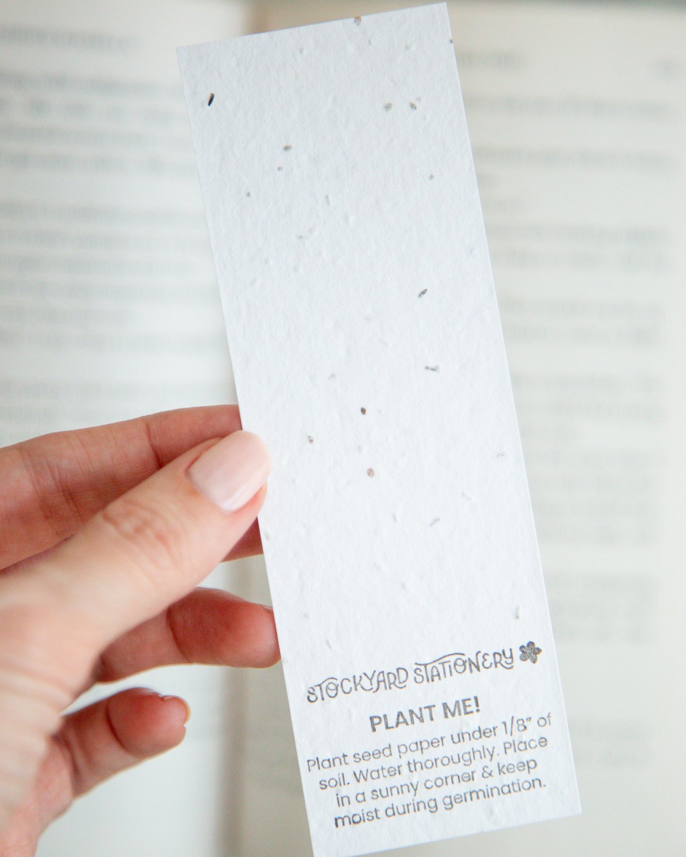 "Stories in Bloom" Floral Plantable Bookmark