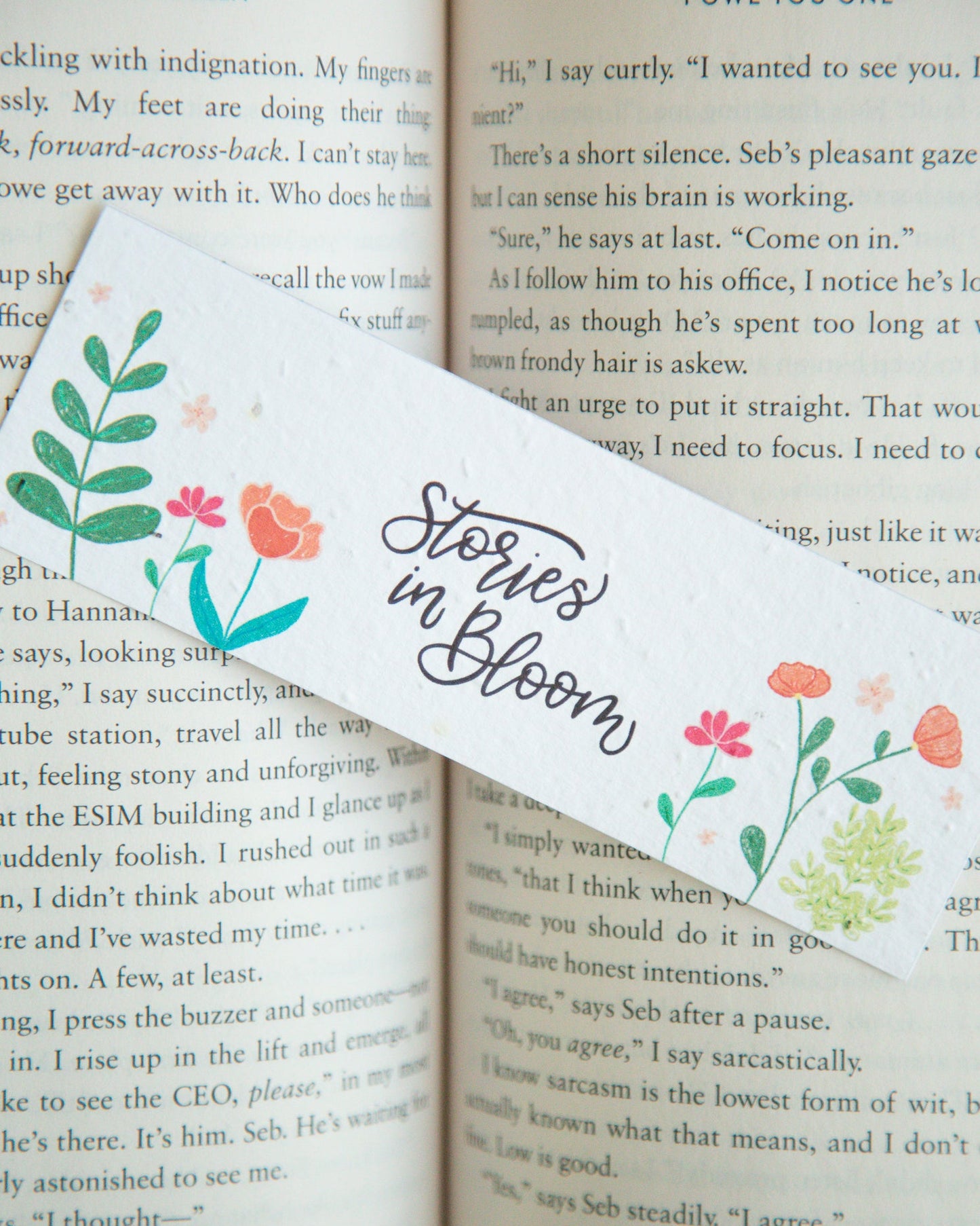 "Stories in Bloom" Floral Plantable Bookmark