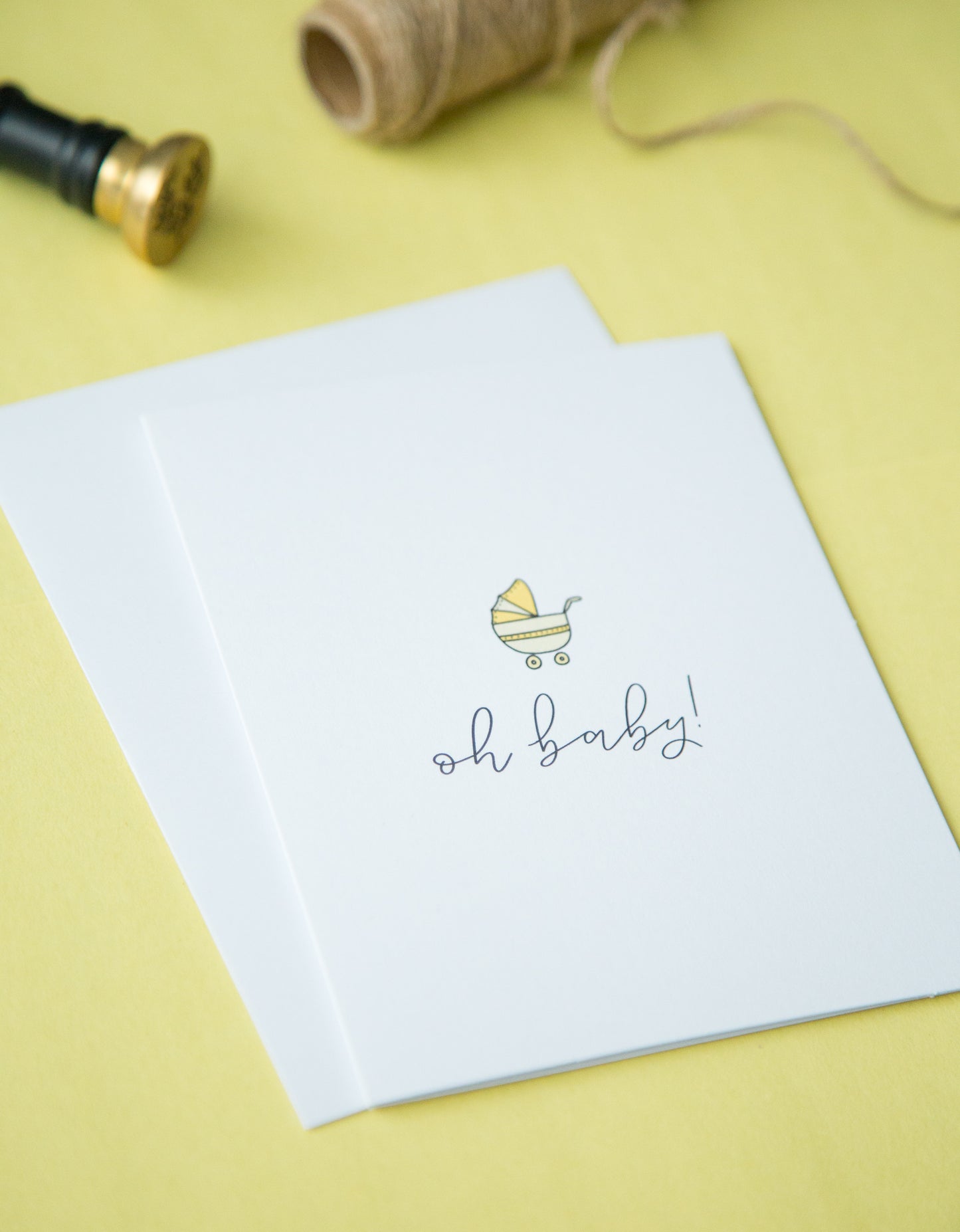 Yellow Baby Shower Card (Gender Neutral)